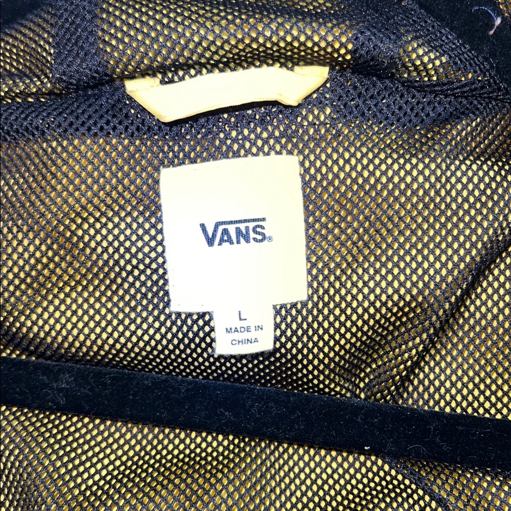 Vans Yellow Hooded Checkerboard Windbreaker - Picture 4 of 5